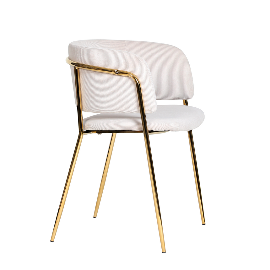 Jedálenská stolička KL Mia v béžovej farbe - manšestrová