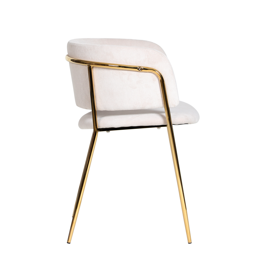 Jedálenská stolička KL Mia v béžovej farbe - manšestrová