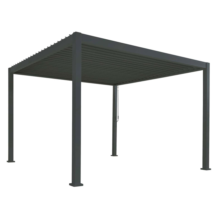 Reflect Standard 3×3 m bioklimatikus alumínium pergola – antracit, 8 cm-es oszlopokkal