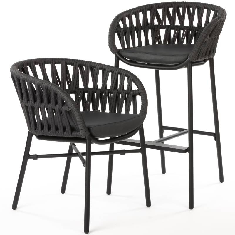 Grattoni záhradná stolička Tahiti čierna/tmavosivá