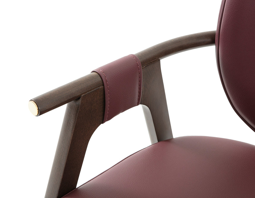 Hnedá reštauračná stolička s voliteľným čalúnením, morená