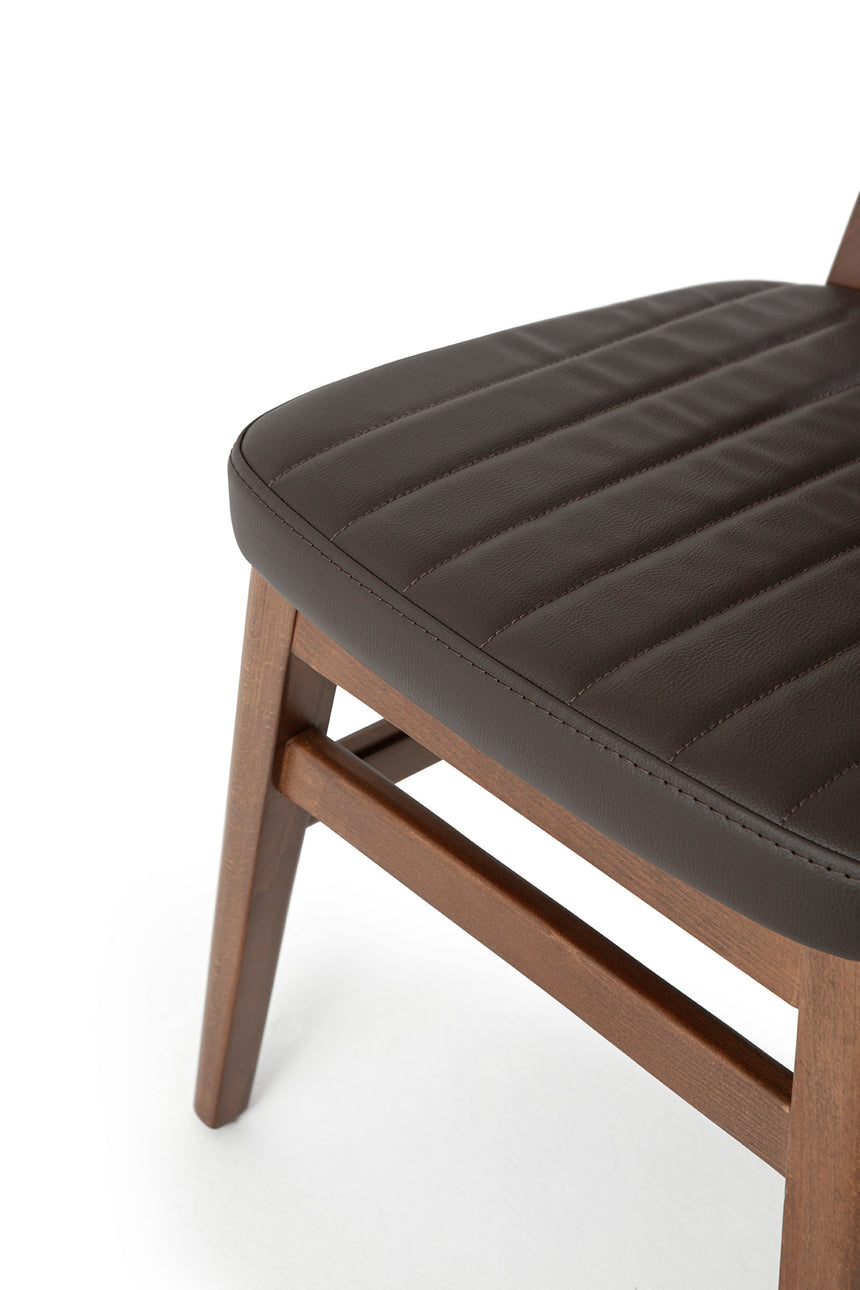 Reštauračná stolička Evans, s voliteľným čalúnením, morená