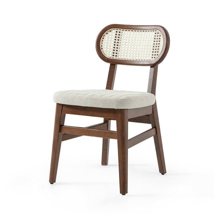 Prútená reštauračná stolička Evans s voliteľným čalúnením, morená