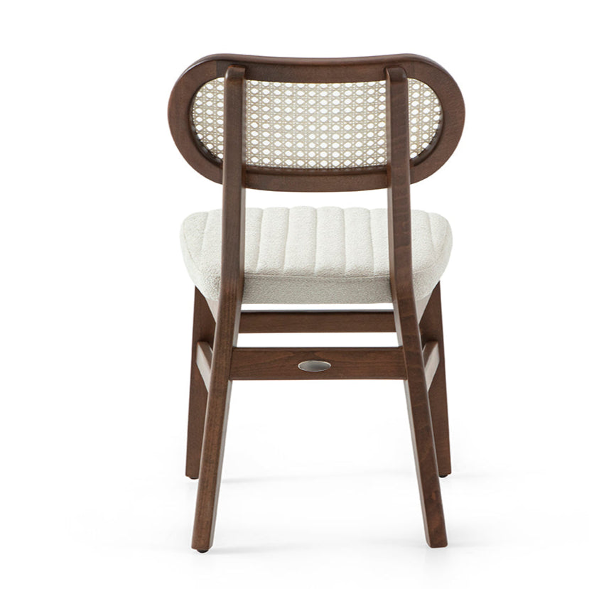 Prútená reštauračná stolička Evans s voliteľným čalúnením, morená