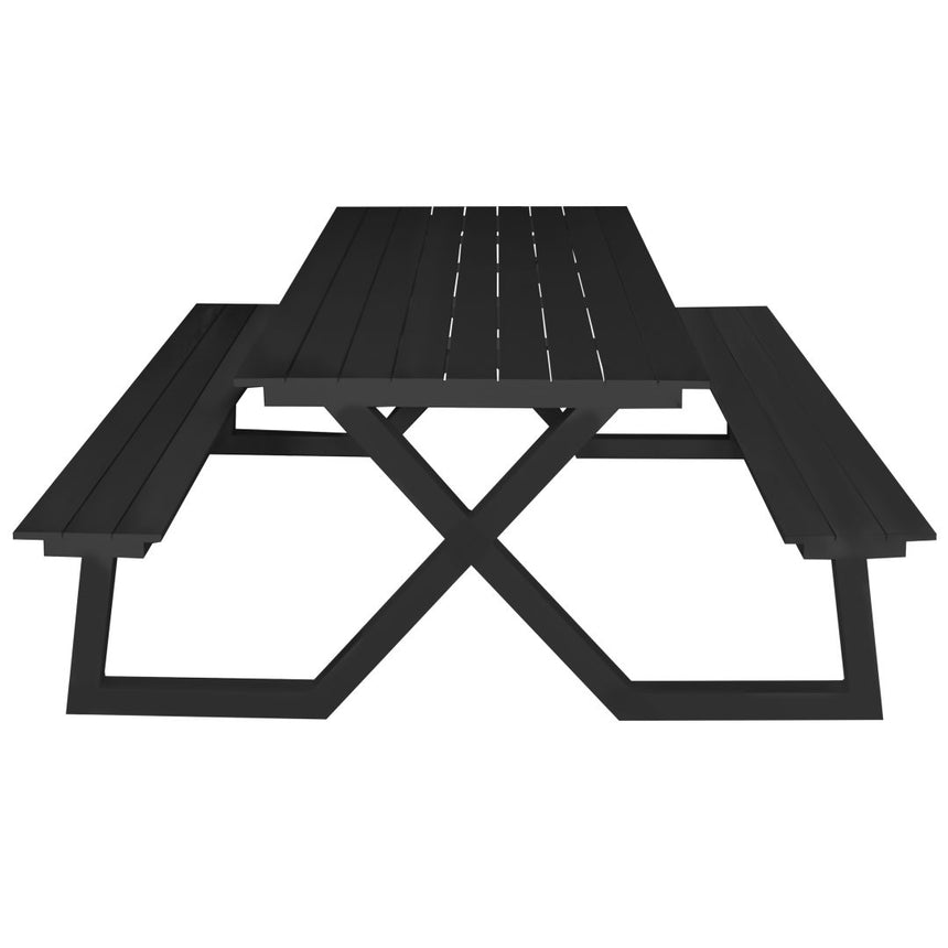 Jedálenský stôl Darby s lavicami, antracit