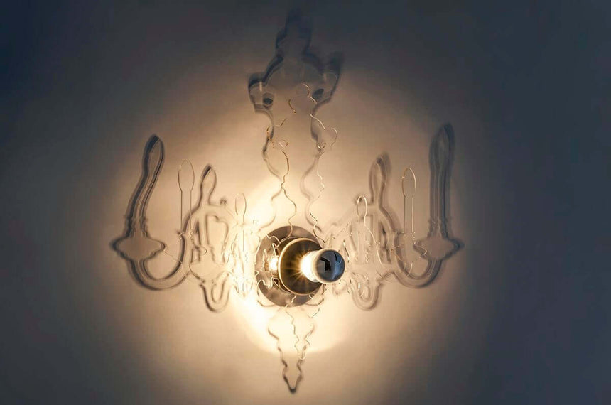 Nástenná 3D lampa Ice – priehľadný akryl