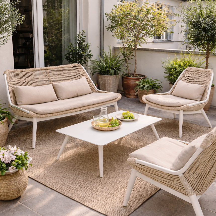 Záhradná súprava Grattoni Como pre 4 osoby, béžová