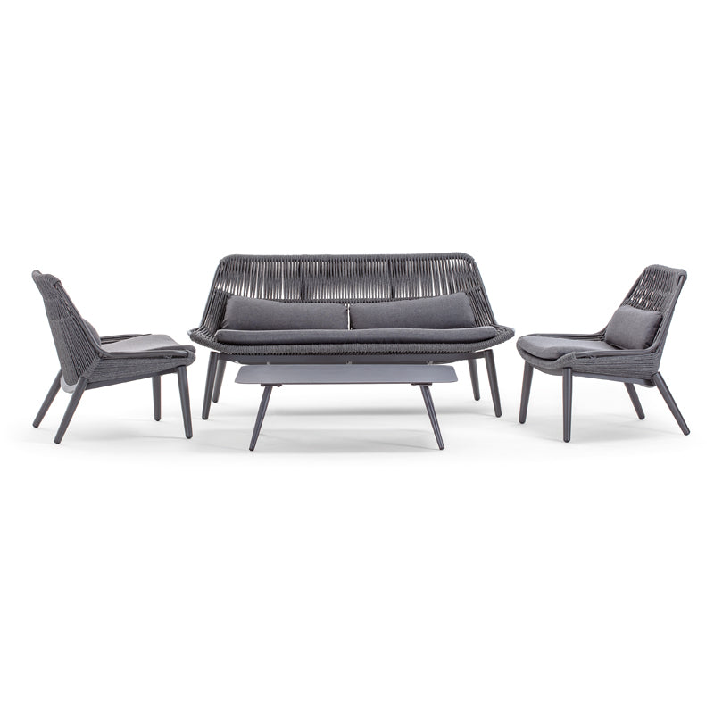 Záhradná súprava Grattoni Como pre 4 osoby, antracitová
