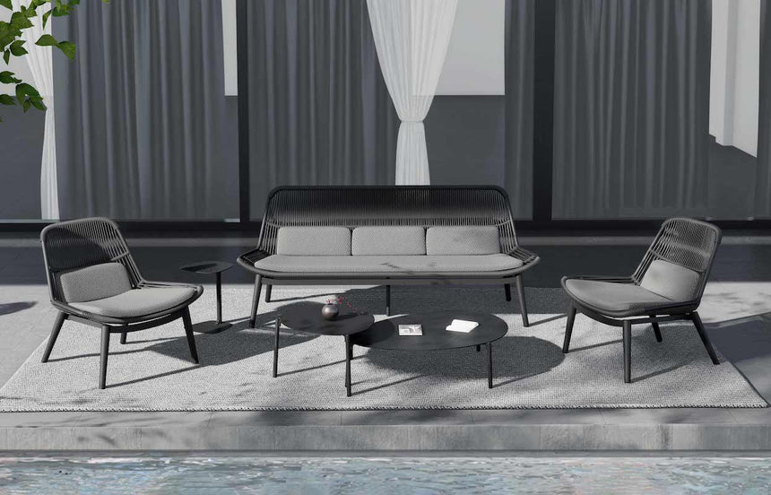 Záhradná súprava Grattoni Como pre 4 osoby, antracitová