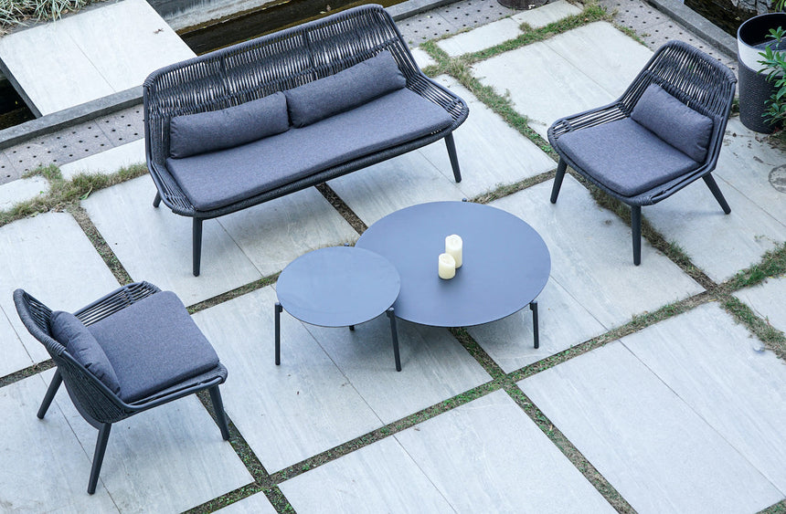 Záhradná súprava Grattoni Como pre 4 osoby, antracitová