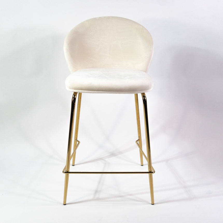 Pohodlná barová stolička KL Lily 65 cm v krémovej farbe