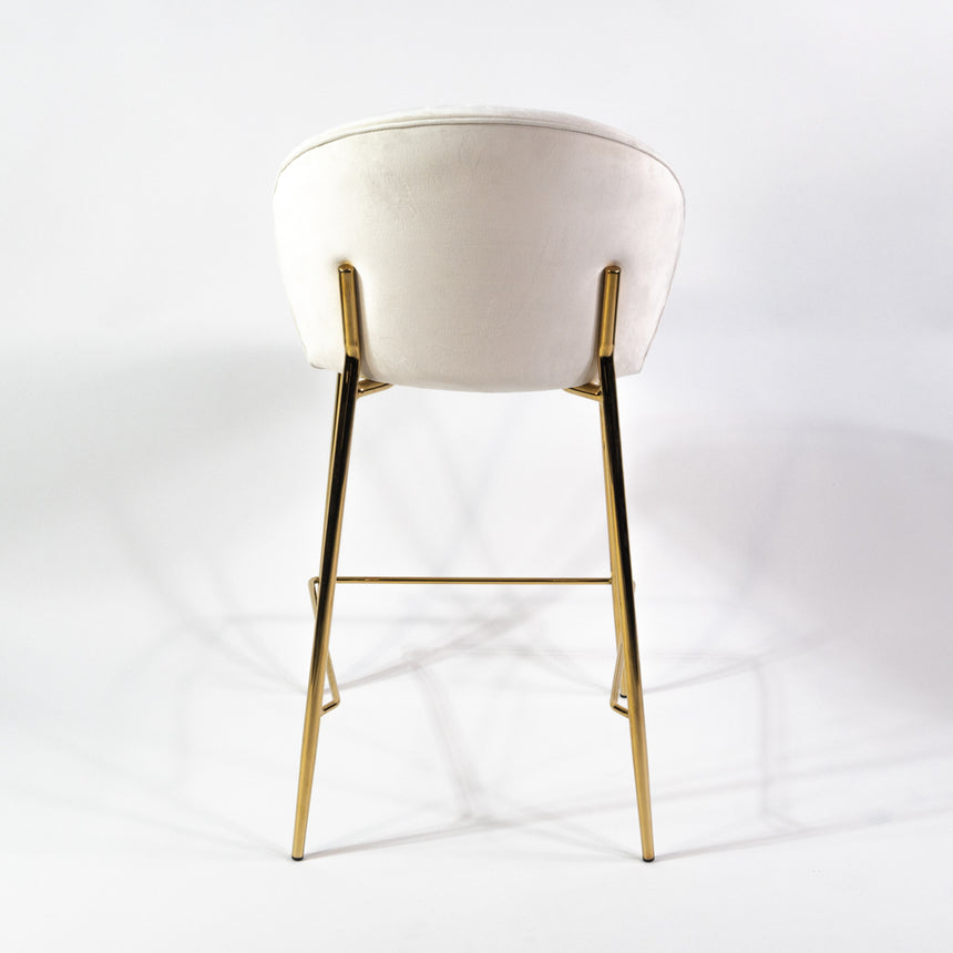 Pohodlná barová stolička KL Lily 65 cm v krémovej farbe