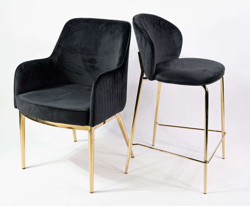 Pohodlná barová stolička KL Lily 65 cm v čiernej farbe