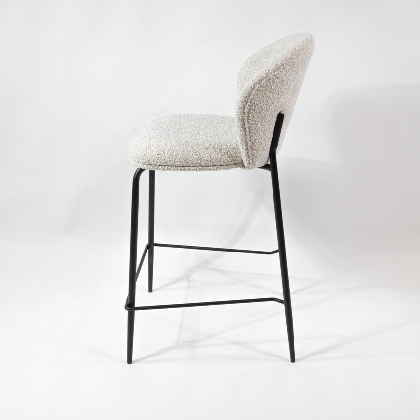 KL Lily - pohodlná barová stolička buklé 65 cm, čierny rám