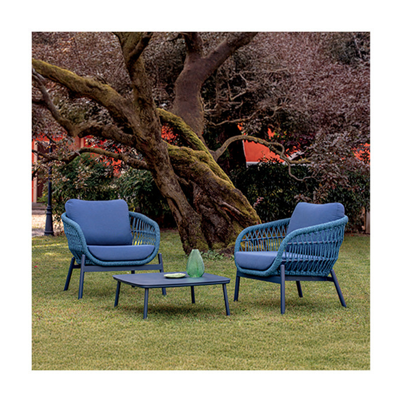 Záhradná súprava Grattoni Elba pre 4 osoby v modrej farbe