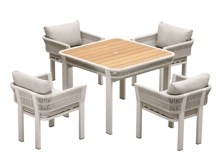 Záhradná jedálenská súprava Higold Borromeo pre 4 osoby v taupe farbe
