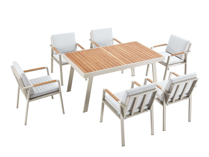 Higold Nofi - 6-miestna záhradná jedálenská súprava v béžovej farbe