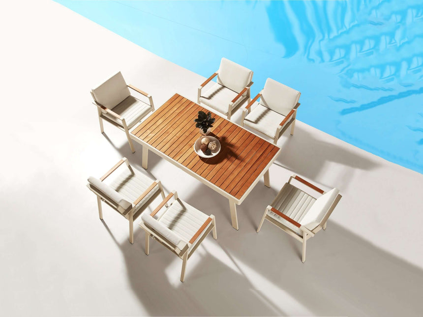 Higold Nofi - 6-miestna záhradná jedálenská súprava v béžovej farbe