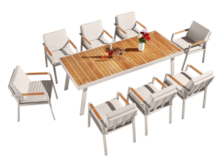 Higold Nofi - 8-miestna záhradná jedálenská súprava v béžovej farbe