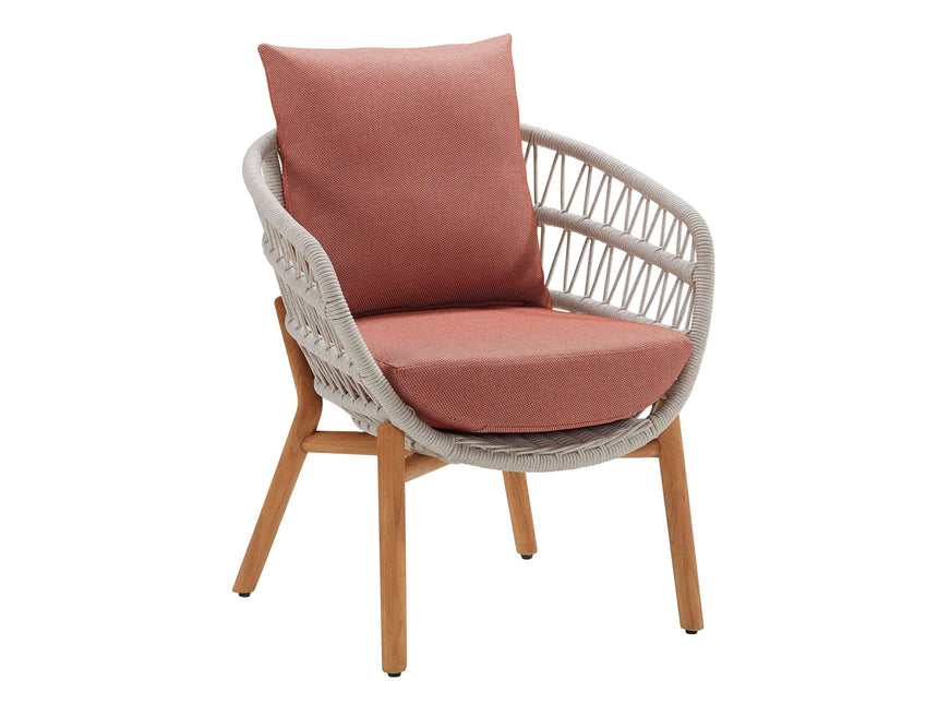 Záhradná jedálenská súprava Higold Vasca pre 6 osôb v koralovej farbe