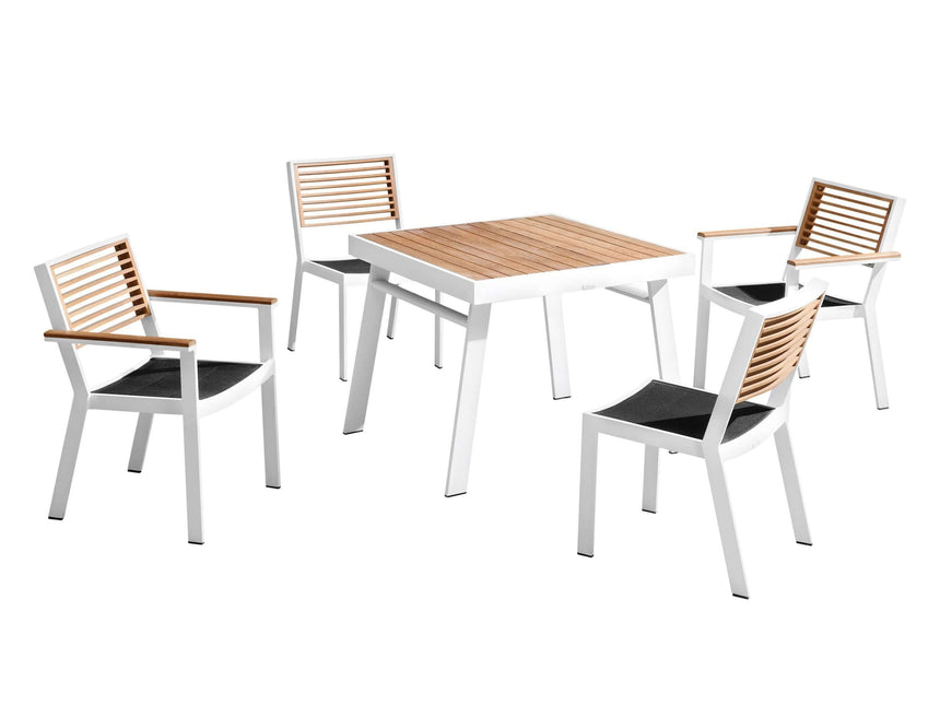 Záhradná jedálenská súprava Higold York pre 4 osoby, biela