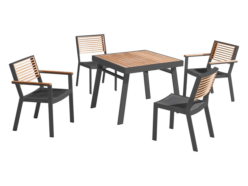 Záhradná jedálenská súprava Higold York pre 4 osoby, čierna