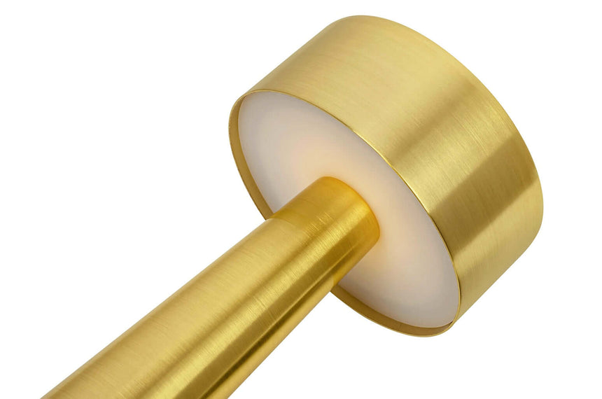 Stolová lampa Lee zlatá – vstavaná batéria, LED