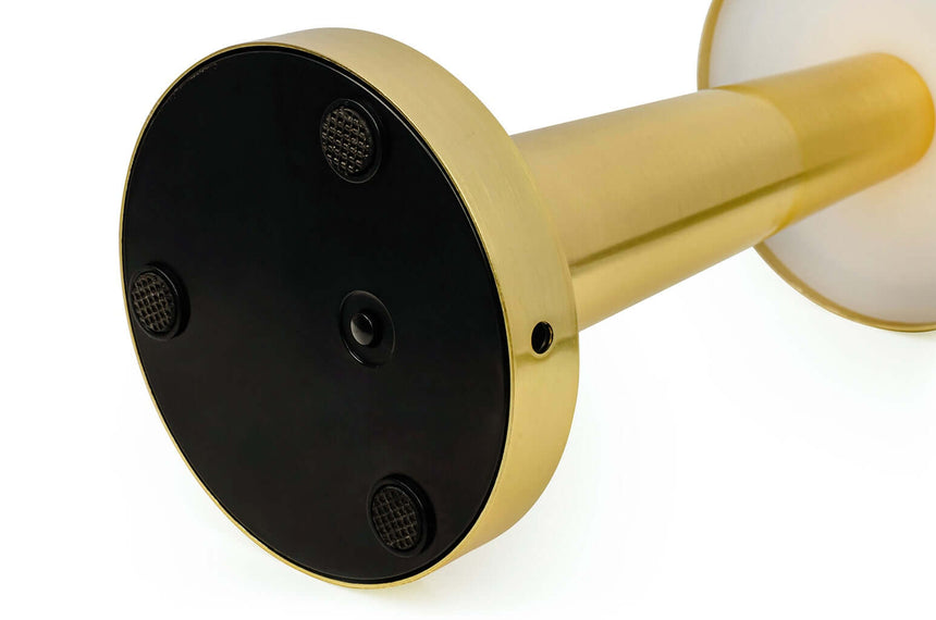 Stolová lampa Lee zlatá – vstavaná batéria, LED