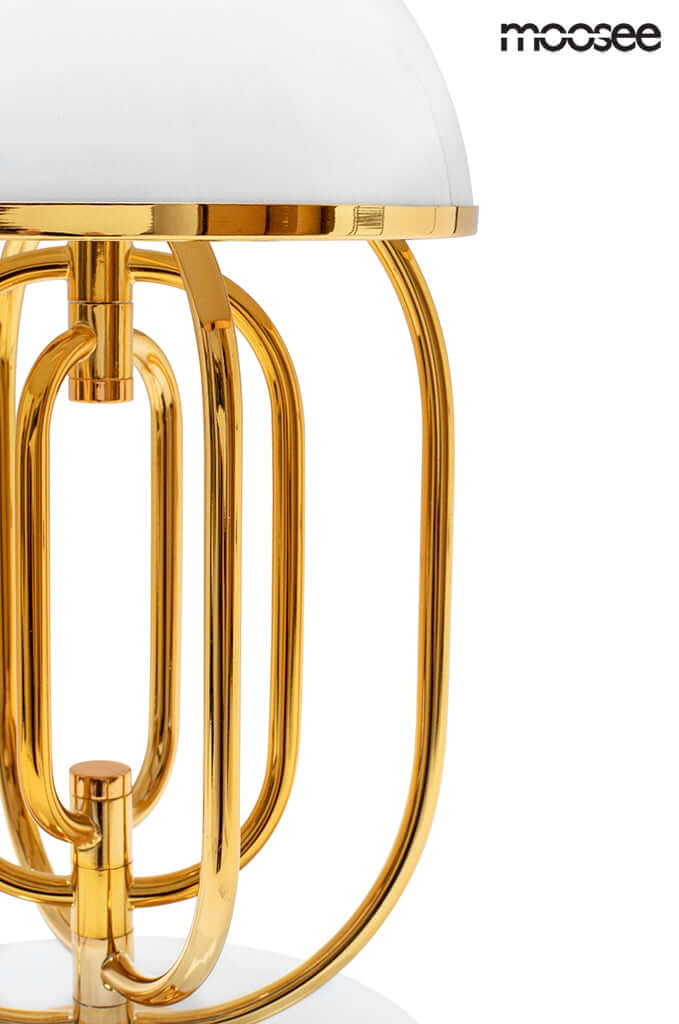 23. Stolová lampa Bottega zlatá / biela