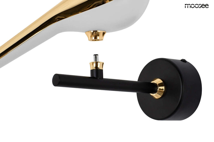 Nástenná lampa s motívom vtáka v zlatej farbe