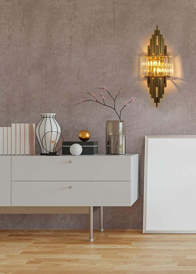 Nástenná lampa Towers zlatá