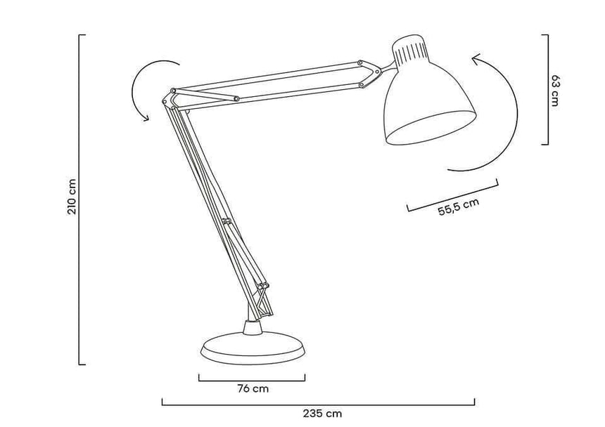 Obrovská stojaca lampa čierna – kovová