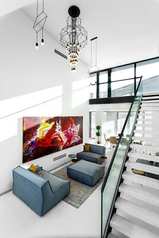 Závesná lampa Flusso 43 čierna