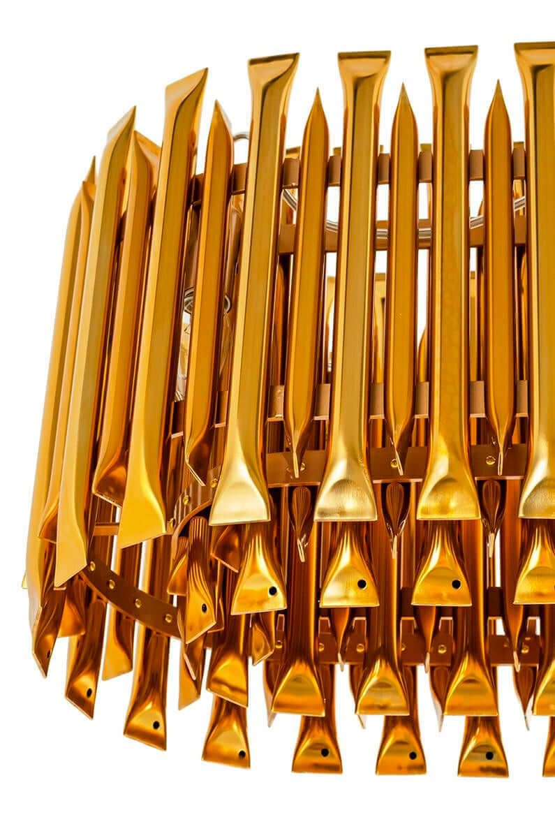 Závesná lampa Galliano Long tmavo zlatá – hliník, uhlíková oceľ