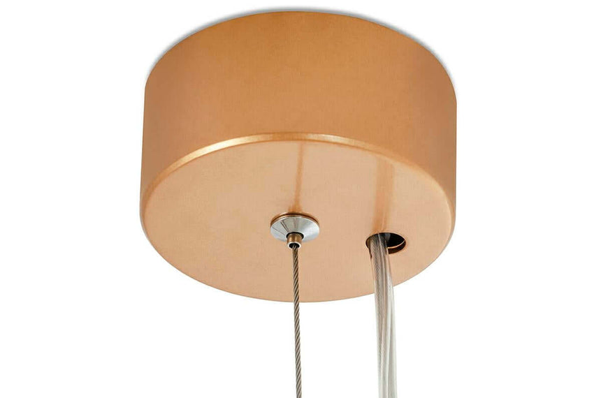 Závesná lampa Galliano Long tmavo zlatá – hliník, uhlíková oceľ