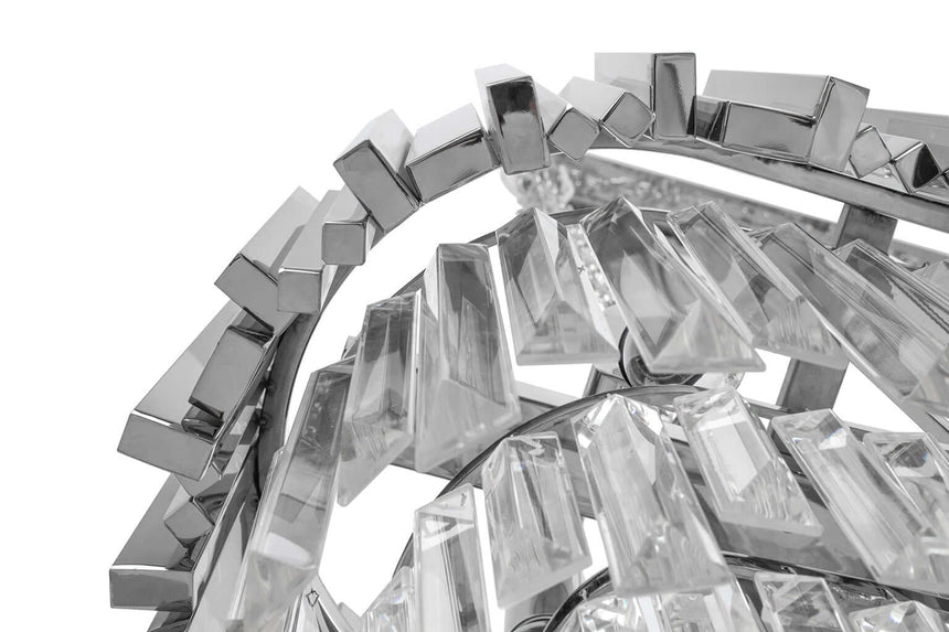 Závesná lampa Imperial Long Silver 90 – oceľ, krištáľ