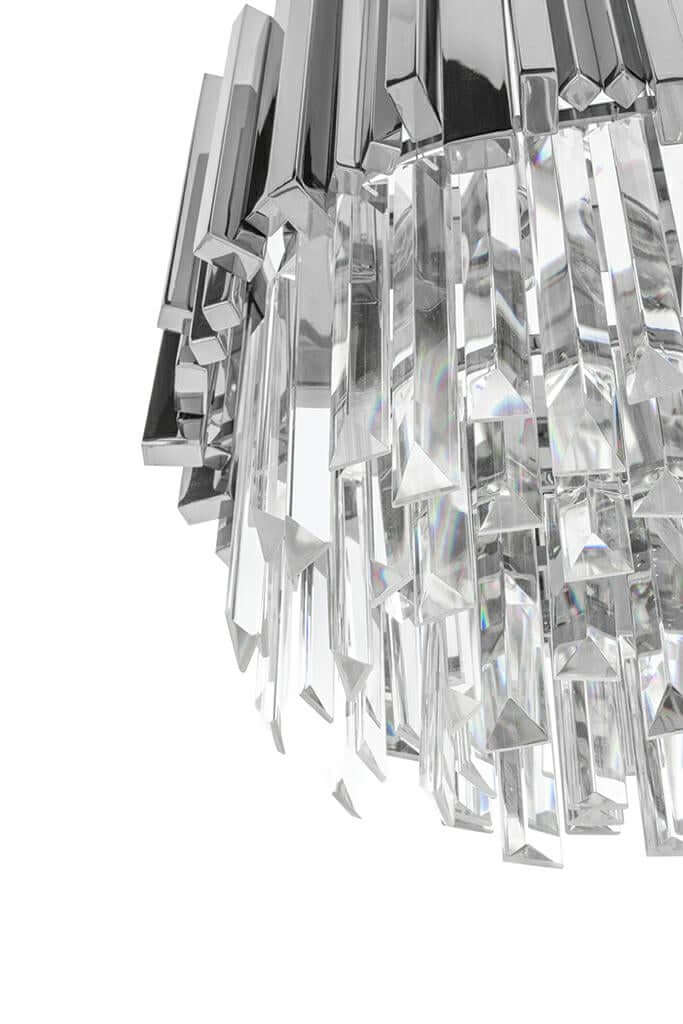 Závesná lampa Imperial Long Silver 90 – oceľ, krištáľ