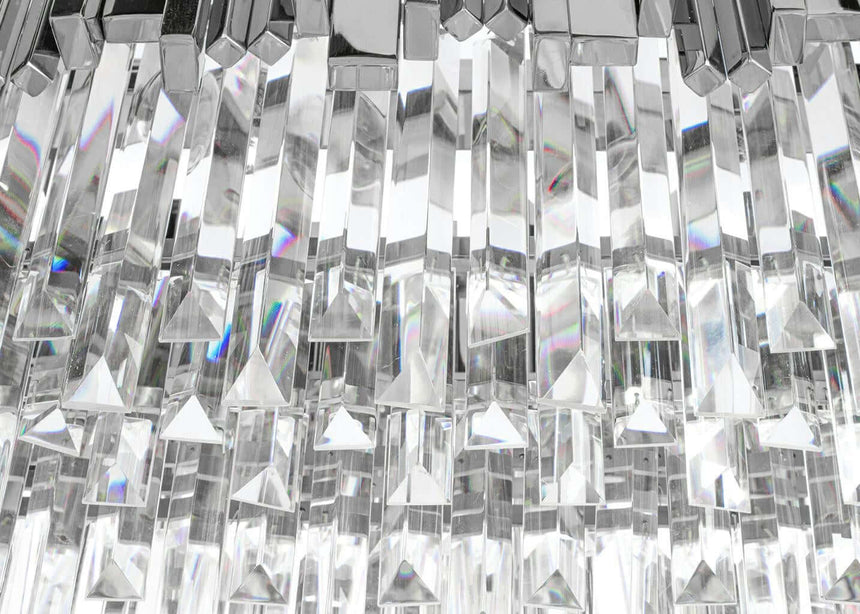 Závesná lampa Imperial Long Silver 90 – oceľ, krištáľ