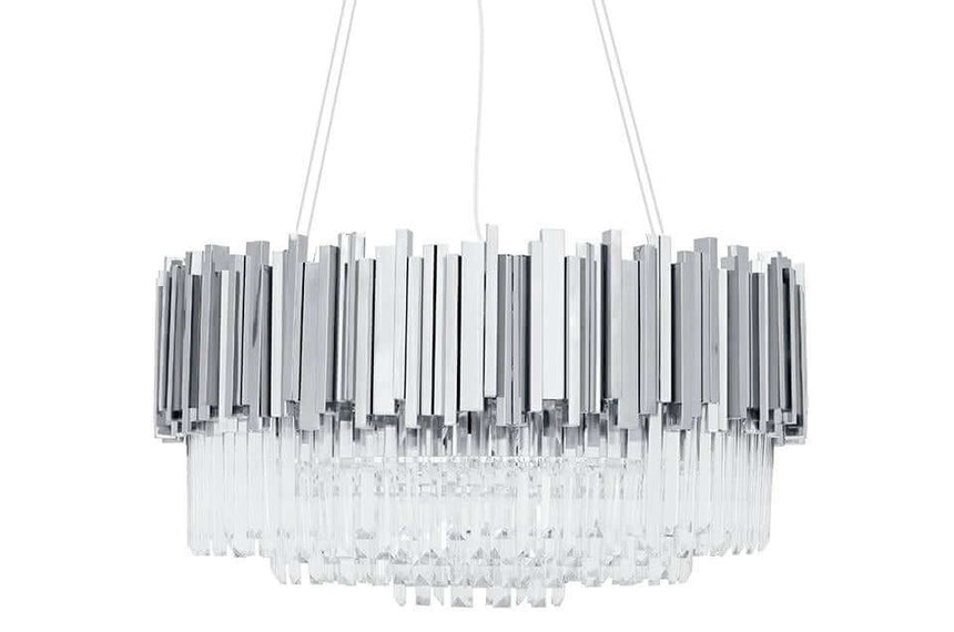 Závesná lampa Imperial Silver 80 – oceľ, krištáľ
