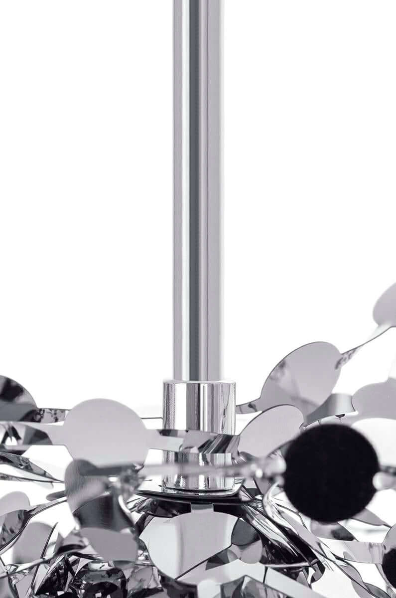 Závesná lampa Monete s jednou hlavicou, chróm - kov