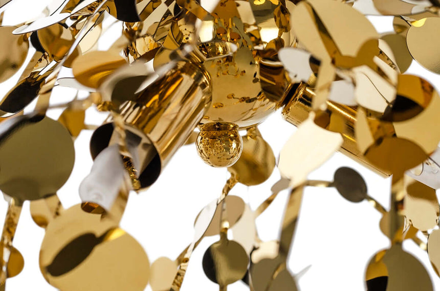 Závesná lampa Monete zlatá – kovová