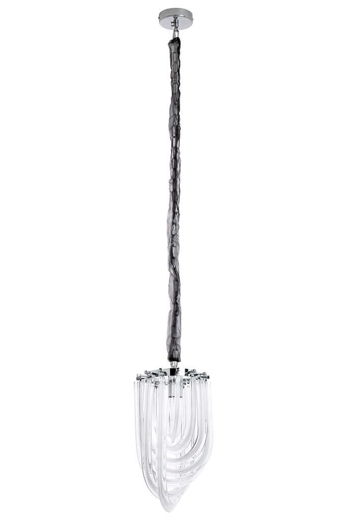 Závesná lampa Murano S chróm – sklo, kov