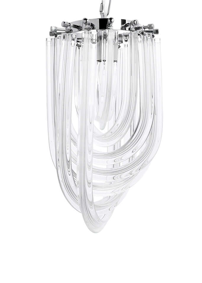 Závesná lampa Murano S chróm – sklo, kov