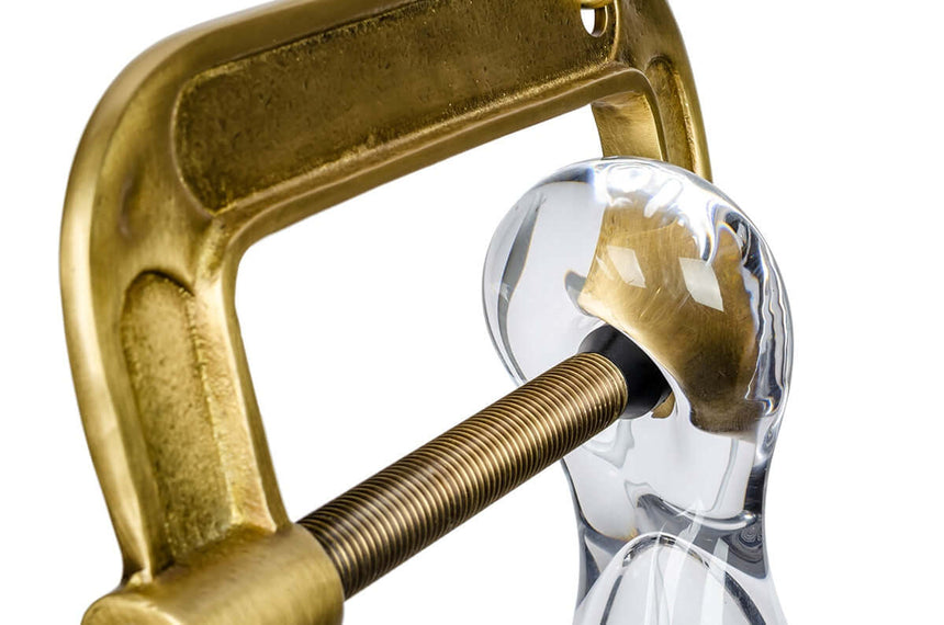 Závesná lampa Vice mosadz – kov, sklo