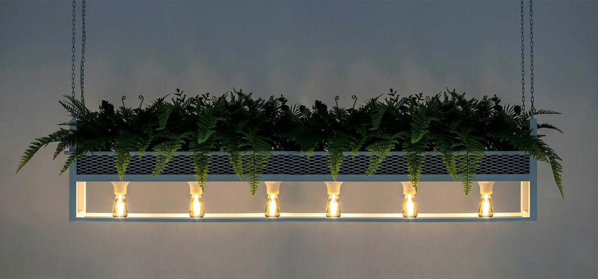 Závesná lampa Semira 180 s kvetinovým vzorom – industriálna, biela