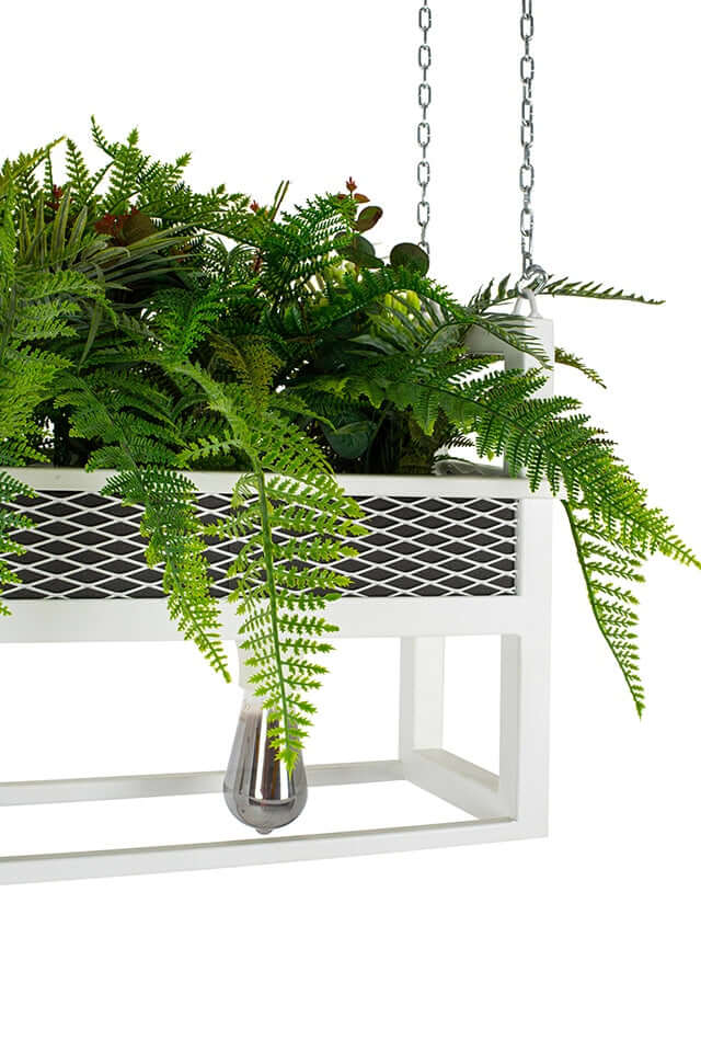 Závesná lampa Semira 180 s kvetinovým vzorom – industriálna, biela