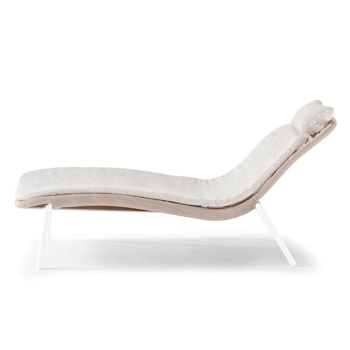 Záhradné ležadlo Grattoni Leaf, biele