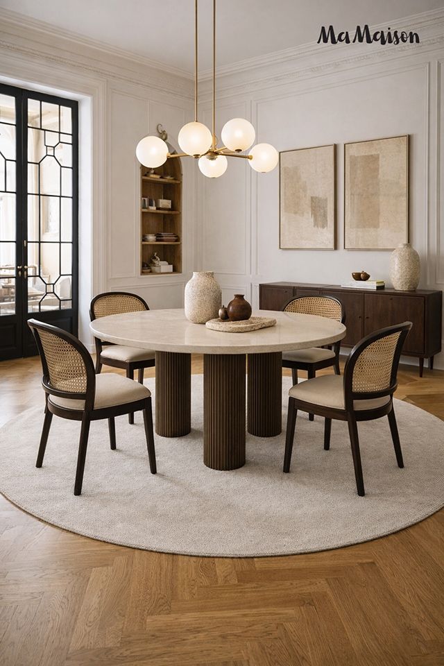 Ragno 120 étkezőasztal bézs – márvány, mangófa