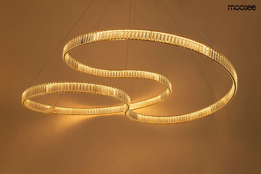 Wave 160A függőlámpa arany – LED, acél, kristály