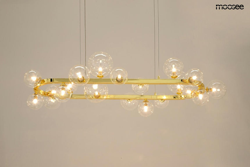 Alure Oval 120 függőlámpa arany – acél, üveg